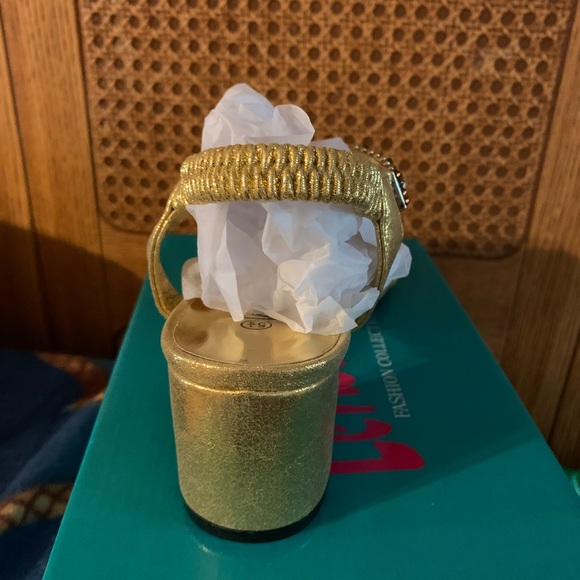 Lena Luisa Molly 12 Gold T Strap Sandals - Picture 9 of 16